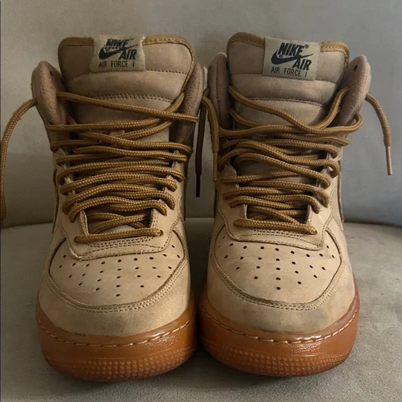 Nike Air Force 1 High Tops in Tan and Brown - Picture 1 of 6